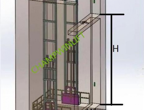 guide rail cargo lift